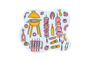 Barbecue emblem with text. design isolated. vector