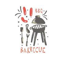 Barbecue emblem with text. design isolated. vector
