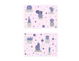 compositon of doodle cactus design set. vector