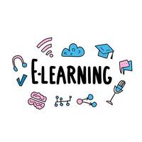 E-learning concept quote. design set signs. vector