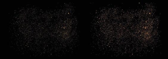 Abstract set of grunge texture and gold glitter background design element vector