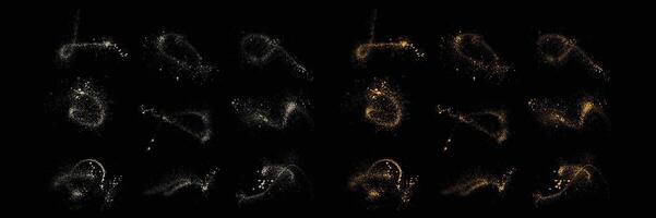 Gold glitter luxury illustration and white color splatter texture element background collection vector