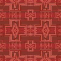 Monochrome red color Native American geometric pattern. Aztec southwestern geometric shape seamless pattern. Ethnic geometric pattern use for textile, home decoration elements, upholstery, etc. vector