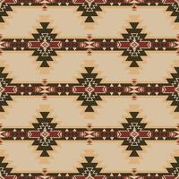 Colorful Native American geometric pattern. Colorful aztec southwestern geometric shape seamless pattern. Ethnic geometric pattern use for textile, home decoration elements, upholstery, etc. vector