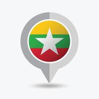 Myanmar Location Pin Icon Illustration vector