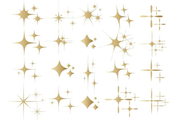 Star sparkle icon. Futuristic shapes. Christmas stars icons. Flashes from fireworks