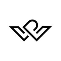 Letter Wp or Pw initial creative minimal logo vector