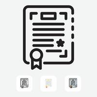 Line Icons for Certificate and Diploma vector