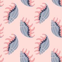 Seashells seamless pattern. Trendy pattern of seashells for wrapping paper, wallpaper, stickers, notebook cover. The texture may be used for printing on fabric or paper and background in web design. vector