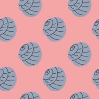 Sea shells seamless pattern. Trendy pattern of seashells for wrapping paper, wallpaper, stickers, notebook cover. The texture may be used for printing on fabric or paper and background in web design. vector