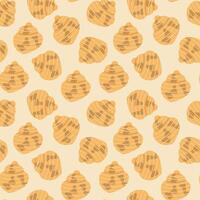 Sea shells seamless pattern. Trendy pattern of seashells for wrapping paper, wallpaper, stickers, notebook cover. The texture may be used for printing on fabric or paper and background in web design. vector