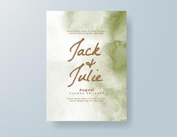Wedding invitation with abstract watercolor background vector