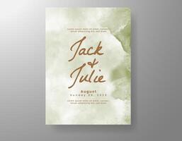 Wedding invitation with abstract watercolor background vector