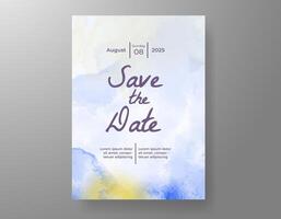 Wedding invitation with abstract watercolor background vector