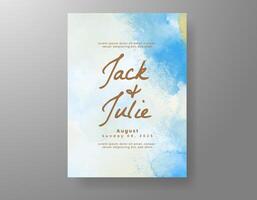 Wedding invitation with abstract watercolor background vector