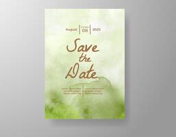 Wedding invitation with abstract watercolor background vector