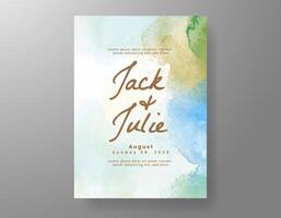 Wedding invitation with abstract watercolor background vector