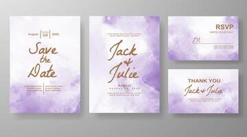 Wedding invitation with abstract watercolor background vector