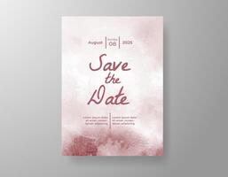 Wedding invitation with abstract watercolor background vector