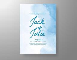 Wedding invitation with abstract watercolor background vector