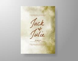 Wedding invitation with abstract watercolor background vector