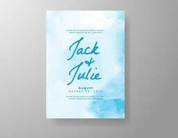 Wedding invitation with abstract watercolor background vector