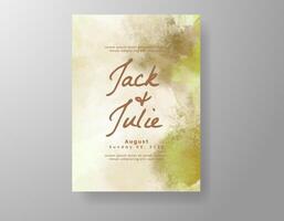 Wedding invitation with abstract watercolor background vector