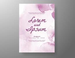 Wedding invitation with abstract watercolor background vector