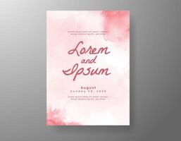 Wedding invitation with abstract watercolor background vector