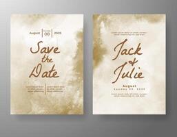 Wedding invitation with abstract watercolor background vector