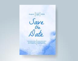 Wedding invitation with abstract watercolor background vector