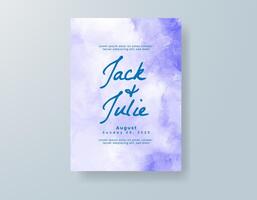 Wedding invitation with abstract watercolor background vector