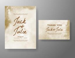 Wedding invitation with abstract watercolor background vector
