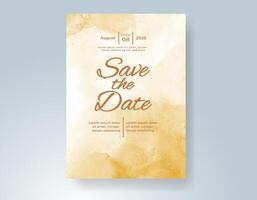 Wedding invitation with abstract watercolor background vector