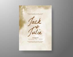 Wedding invitation with abstract watercolor background vector