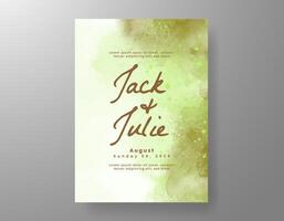 Wedding invitation with abstract watercolor background vector