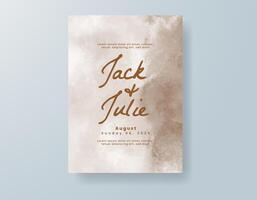 Wedding invitation with abstract watercolor background vector