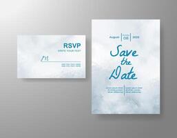 Wedding invitation with abstract watercolor background vector