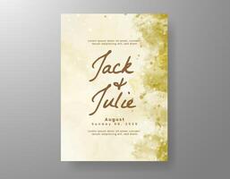 Wedding invitation with abstract watercolor background vector