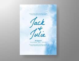 Wedding invitation with abstract watercolor background vector