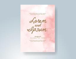 Wedding invitation with abstract watercolor background vector