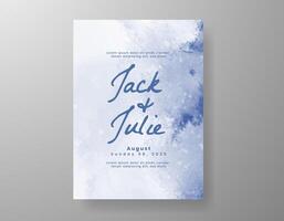 Wedding invitation with abstract watercolor background vector