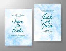 Wedding invitation with abstract watercolor background vector
