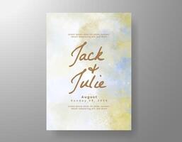Wedding invitation with abstract watercolor background vector