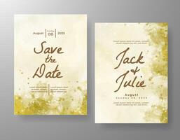Wedding invitation with abstract watercolor background vector