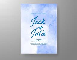 Wedding invitation with abstract watercolor background vector