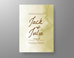 Wedding invitation with abstract watercolor background vector