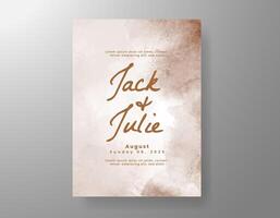Wedding invitation with abstract watercolor background vector