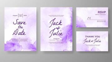 Wedding invitation with abstract watercolor background vector