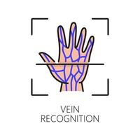 Vein recognition biometric identification icon vector